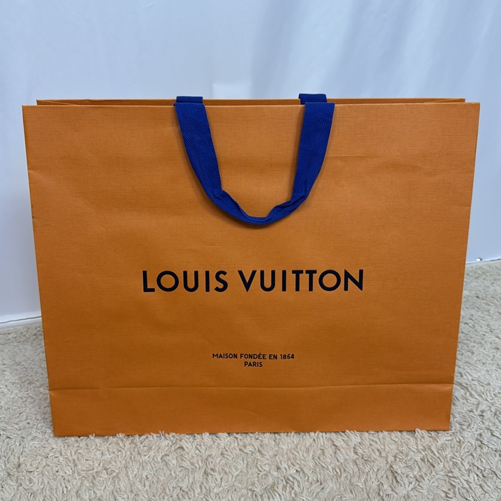 Louis‎ Vuitton Orange Black Logo Shopping Bag